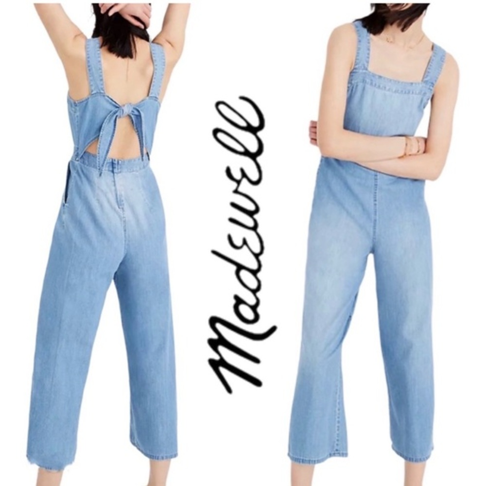Madewell Denim Apron Jumpsuit Wide‎ Leg Cropped Size 00